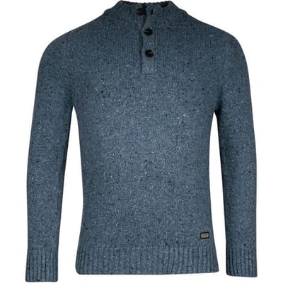 Baileys Trui Fantasy Contrast Knit Colors Half Zip Buttons Single Knit Mid Denim Blue / male