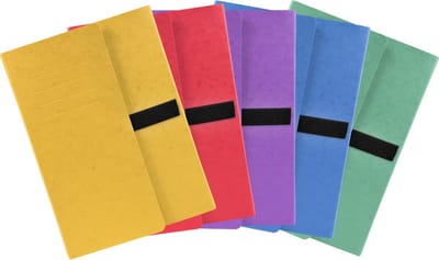 Exacompta 10x Map met uitrekbare rug in glanskarton en 3 kleppen - sluiting met klittenband - 24x33 - Geassorteerd - 740E