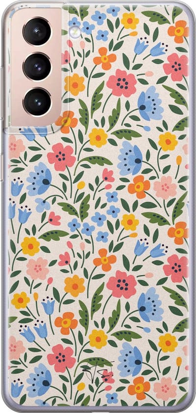 Hoesje geschikt voor Samsung Galaxy S21 Plus - Romantische bloemen - Soft Case - TPU - Bloemen - Multi - Mooie Telefoonhoesjes