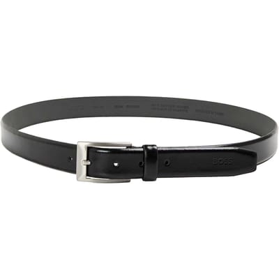 Boss Riem heren koeienhuid leer (Zwart)