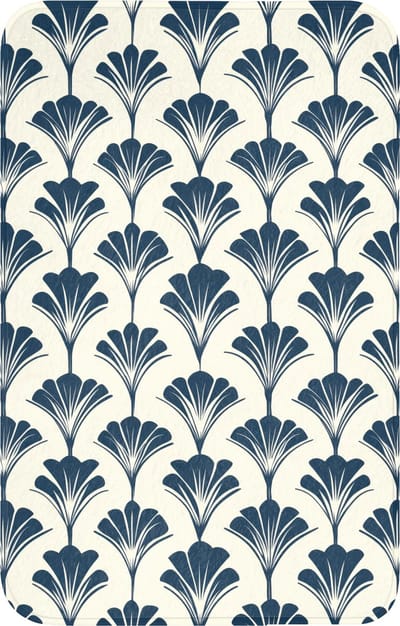 WC mat 50x80 cm - Antislip - Klassiek - Motief - Blauw - Toiletmat - Vloermat - Douchemat - Toilet tapijt - Toiletmatten