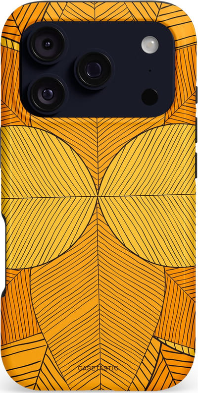 Casetastic hoesje geschikt voor Apple iPhone 17 Pro - MagSafe - Dubbellaagse bescherming - Rasterblad - Fashion Case - Okergeel Oranje
