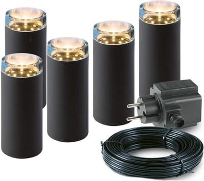5x LED Pilaren - 2 Watt - 12V - 160mm - complete set