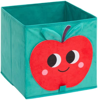 Atmosphera opbergmand kinderkamer appel - Blauw - Decoratief | Opvouwbaar