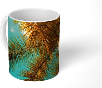 Mok - Koffiemok - Palm - Zomer - Tropisch - Mokken - 350 ML - Beker - Koffiemokken - Theemok