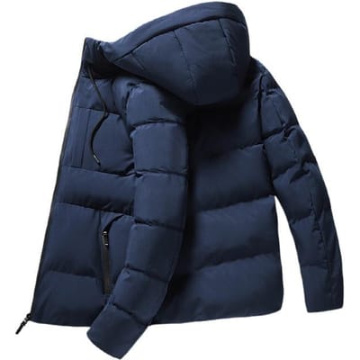 Nieuwe katoenen kleding in de herfst en winter, casual met opstaande kraag en capuchon, effen, warm en verdikt, trendy katoen gevoerde kleding. 4XL black