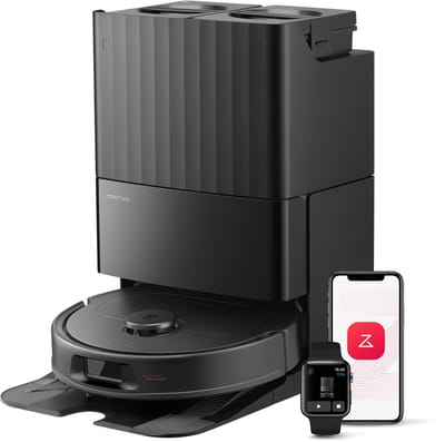Roborock QV 35S Robotstofzuiger– 10000 Pa zuigkracht– Dubbele anti-klitborstels– Slimme obstakelvermijding– Dubbele opklapbare– Draaiende dweilen– Automatisch dweilen– Zelfdrogend– Zwart–Qrevo plus Upgrade