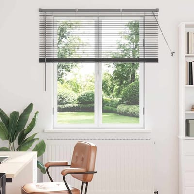 vidaXL - Venetiaanse - jaloezie - Donkergrijs - 130 - x - 135 - cm - 25 - mm - Aluminium