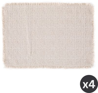 Tiseco - Placemat LINA - SET/4 - boho - stof - 33x45 cm, naturel