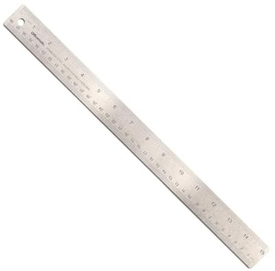 Roestvrijstalen metalen liniaal 15 inch met metrische en inch metingen