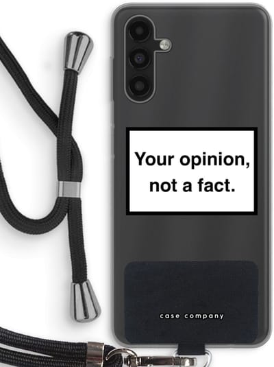 Case Company® - Hoesje met koord geschikt voor Samsung Galaxy A04s hoesje met Koord - Your opinion - Telefoonhoesje met Zwart Koord - Bescherming aan alle Kanten en Over de Schermrand