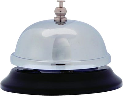 Teller Bel - Contact Bel - Klantenservice Balie - Stevig Metaal - 8.9 x 6.1 x 8.9 cm - Zwart