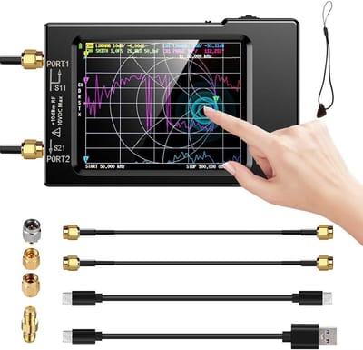 Netwerk Analyzer - VHF UHF HF - Antenne Testen - Draagbaar Touchscreen - 10KHz-1.5GHz - Zwart