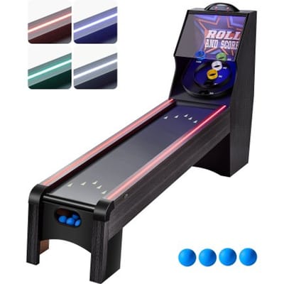 VEVOR 9 voet Roll and Score Classic Arcade Game Table, Indoor Game Set met elektronisch LED-scorebord, Automatische balretour voor thuisfeesten, Vier ballen inbegrepen