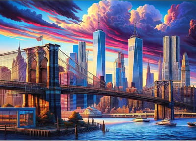 1000 stukjes Legpuzzel met bruggen bij zonsondergang - Perfect voor volwassenen en gezinnen
