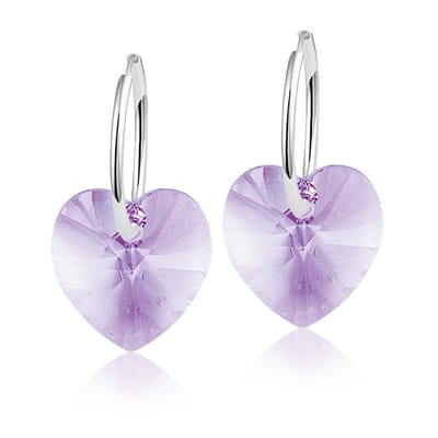 Montebello Oorbellen Alicia HZ113 - Swarovski Hart - 925 Zilver Gerhod. - Ø14mm - 24mm