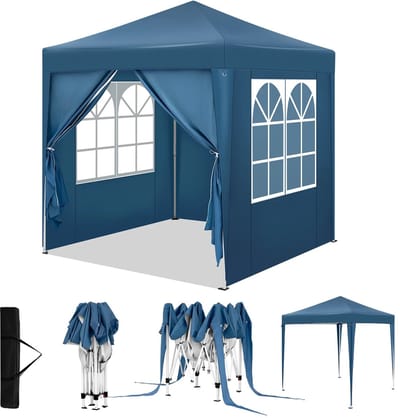 Tuintent met Losse Zijwanden - Partytent Easy Up - Waterdicht - UV Bescherming - Hoogte verstelbaar - 2x2 meter