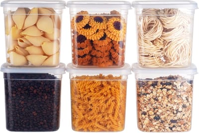 Voedselcontainer Strooibus met Deksel 1,85 l 6 stuks - Container voor Losse Producten - Keuken - Voedsel - Doos