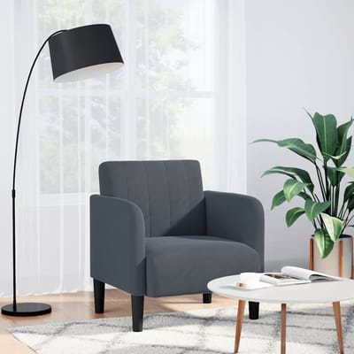 vidaXL - Fauteuil - met - armleuningen - 54 - cm - fluweel - donkergrijs