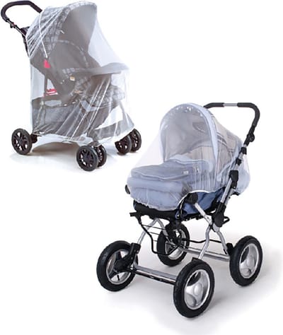 Muggennet voor Kinderwagen en Wieg - Klamboe Beschermt Je Baby - 90 x 0.3 x 60 cm - Buggyklamboe - Insectengaas - Klamboe - Muskietennet - Universele Klamboe voor Kinderwagens - Wit