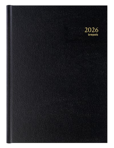 Brepols bureau agenda 2026 - BREMAX 2 [0.002] - SANTEX - Bureau agenda - 1 dag op 2 pagina's - Dagoverzicht - Zwart - 21 x 29 cm