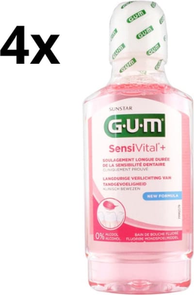 GUM Mondspoelmiddel Sensivital+ - 4 x 300 ml - Voordeelverpakking