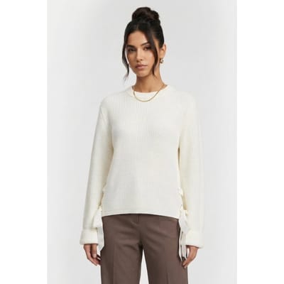 French Connection Tie Detail Jumper Winter White Größe: XS | Longsleeves Outlet | Damen | Weiß