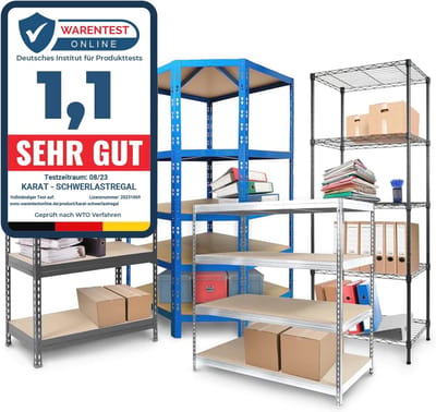 Heavy Duty Opbergrek voor Garage en Kelder - Maximaal 1250 kg Draagvermogen - Verzilverd Staal