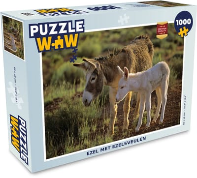Puzzel Ezel met ezelsveulen - Legpuzzel - Puzzel 1000 stukjes volwassenen