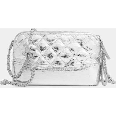 Zilveren Diamanten Kettingtas voor Dames Nieuwe Zomer Niche Mode Eénschouder Crossbody Tas Ontwerp Kleine Vierkante Tas white