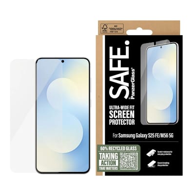 SAFE by PanzerGlass Ultra-Wide Fit Screenprotector geschikt voor Samsung Galaxy S25 FE