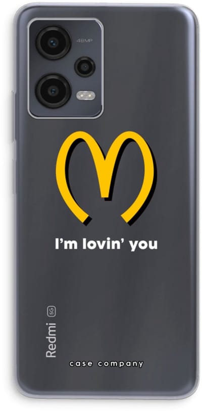 Case Company® - Hoesje geschikt voor Xiaomi Redmi Note 12 hoesje - I'm lovin' you - Soft Cover Telefoonhoesje - Bescherming aan alle Kanten en Schermrand