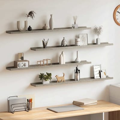 vidaXL - Wandschappen - 4 - st - 100x9x3 - cm - betongrijs