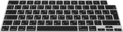 kwmobile siliconen toetsenbordbeschermer QWERTY (Russisch) geschikt voor Apple MacBook Pro 14" (2023) M2 A2779 / M3 A2918 / M3 A2992 - Keyboard cover in zwart