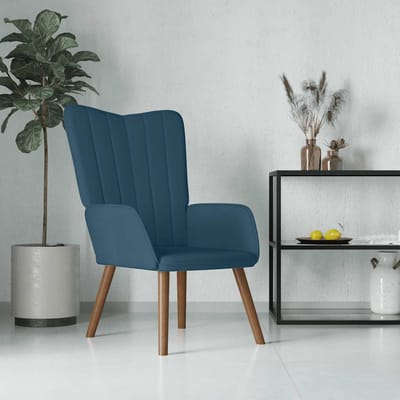 vidaXL - Relaxstoel - fluweel - blauw