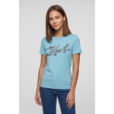 Karl Lagerfeld Karl Orchid Logo T-shirt Still Water Taglia: XS | Maglie Sportivi Outlet | Donna | Magenta