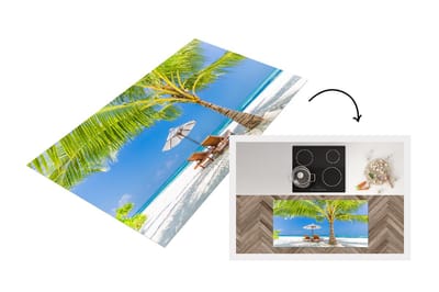 Keukenloper - Loper keuken - Palmboom - Strandstoel - Parasol - 120x60 cm - Keukenloper vinyl