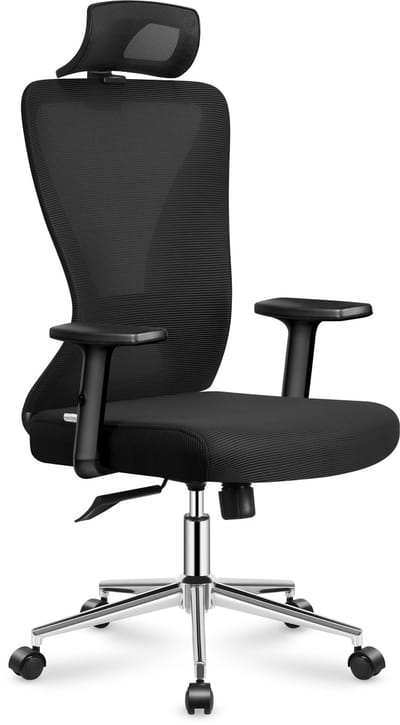 Mark Adler Manager 3.5 Bureaustoel – Ergonomisch – Mesh Nylon – Verstelbare Hoofdsteun & Lendensteun – SoftFlex – 2D Armleuningen – Zwart – SGS Gecertificeerd