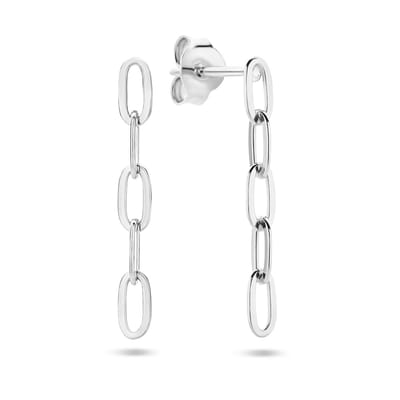 YO&NO - Oorbellen - Zilver - Oorhangers Paperclip - Sieraden Vrouw - Zilver 925