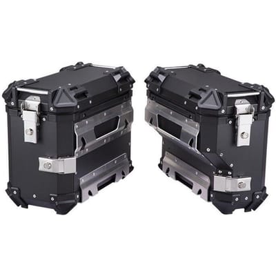 1 Paar 35L Motorfiets Zijopbergkoffer Aluminiumlegering Bagagekoffer Snelontgrendeling Motorfiets Zijde zwart
