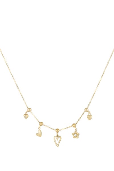 Minimalistische ketting met bedels - Yehwang - Gouden ketting - Goud - Stainless Steel (verkleurt niet!) - Waterproof necklace - Kerst cadeau - Sinterklaas cadeau - Kerst - Moederdag - Valentijn - Cadeau voor dames - Nikkel vrij - Dames sieraden