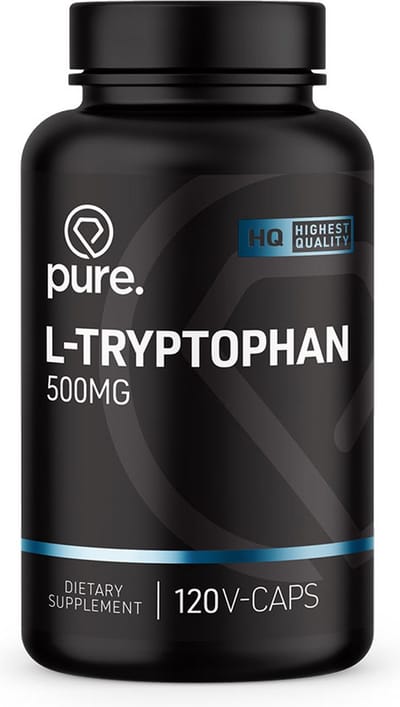 Pure. L-Tryptophan - 120 v-caps - 500mg - L-Tryptofaan - aminozuur - voedingssupplement