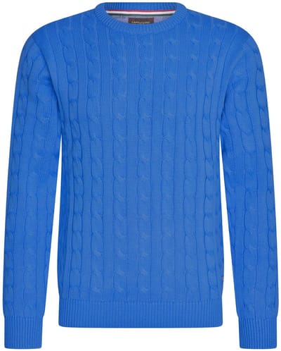 Cappuccino Italia - Heren Trui Adria Kabel - Blauw - Maat L