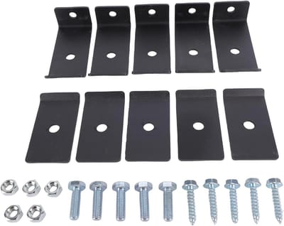 Montageset Gaaspanelen - Hekbevestigingen - Tuinhek Plaatsen - Robuust Koolstofstaal - 5 Sets - Zwart