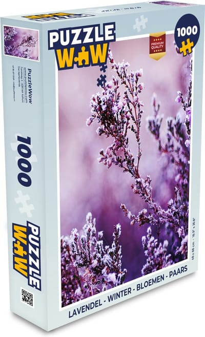 Puzzel Lavendel - Winter - Bloemen - Paars - Legpuzzel - Puzzel 1000 stukjes volwassenen
