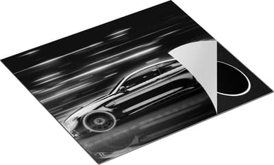 Chefcare Inductie Beschermer Zwarte Sportwagen Auto - Zwart Wit - 60x50 cm - Afdekplaat Inductie - Kookplaat Beschermer - Inductie Mat
