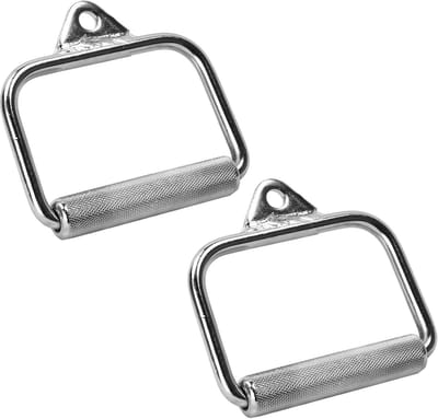 Eenhandsgreep - D-greep kabelgreep - Krachttraining thuis - Draaibare handgreep - 25 cm diameter - Chroom