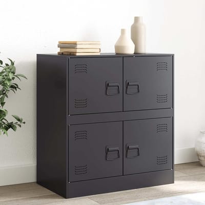 vidaXL - Dressoir - 67x39x73 - cm - staal - zwart