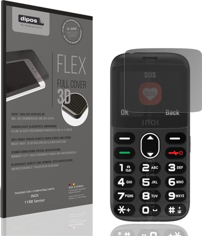 dipos FLEX – Matte Privacy Screenprotector geschikt voor INOI 118B Senior | Volledige Schermbescherming | Case-Friendly