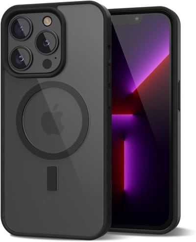 Ntech - Hoesje Geschikt voor iPhone 13 Pro Hoesje Mat Zwart – Transparant Bumper Hoes - Geschikt voor MagSafe hoesje iPhone 13 Pro – Slank & Schokbestendig